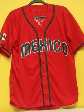 The Mexico National Baseball Team red jersey in size Medium (M) # 7